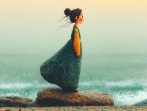 바위로 변한 여인의 형상
